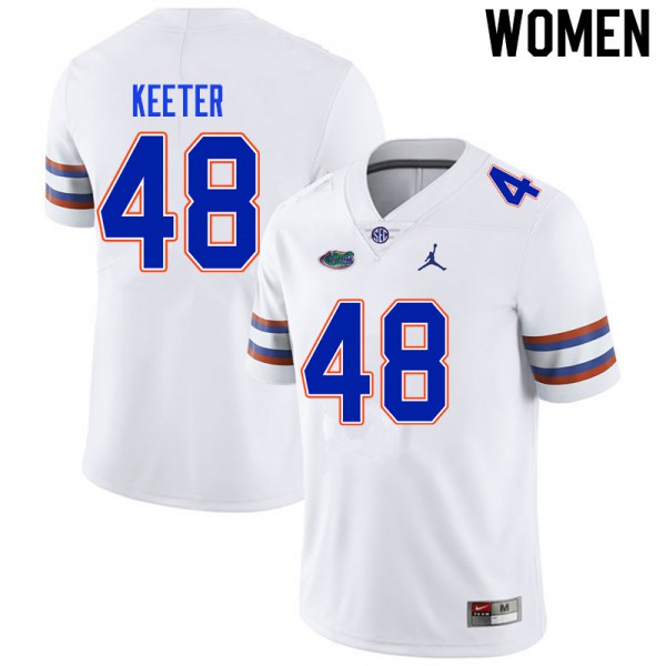 Women #48 Noah Keeter Florida Gators College Football Jerseys White